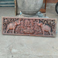 Carved Gaja Lakshmi Wall Panel with Elephants