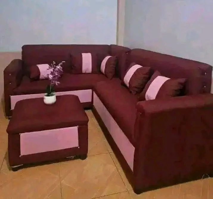 L Shaped Corner Sofa Set with Stool