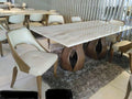 Marble Top Dining Set with Six Chairs