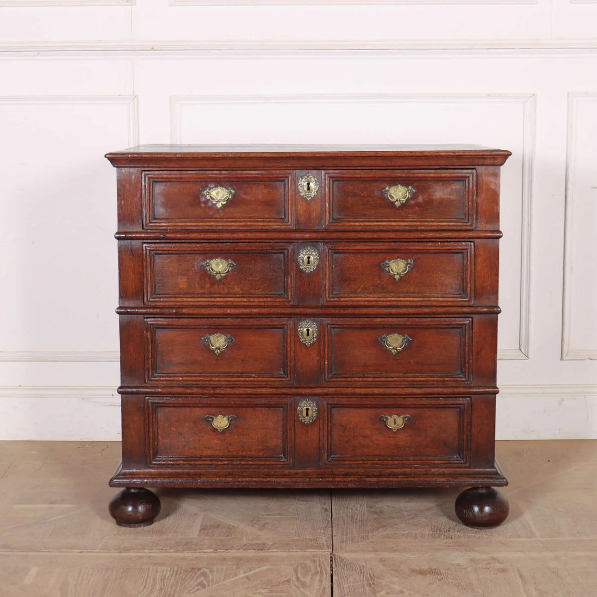 Oak Chest of Drawers with Geometric Moulded Fronts