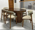 Oval Dining Set with Tuck-In Chairs, Fluted Pedestal