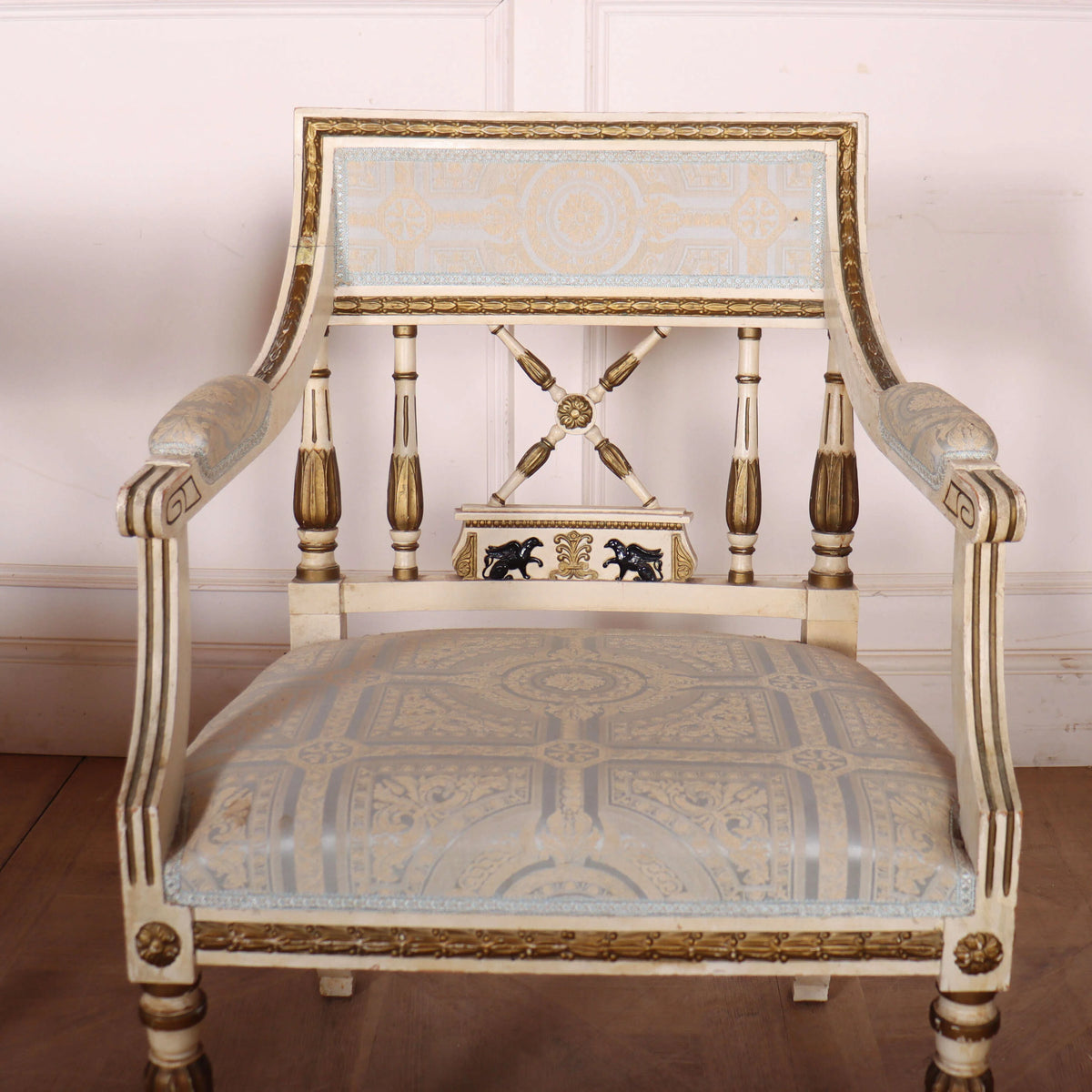 Painted and Gilt Neoclassical Armchair